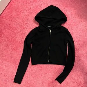 Brandy Melville One size Black cropped zip up